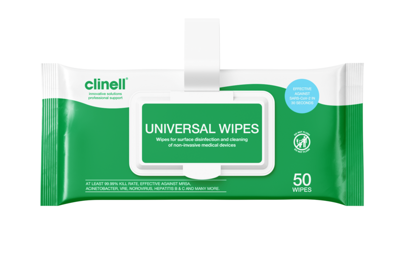 Clinell Universal Wipes Clip Pakki 50